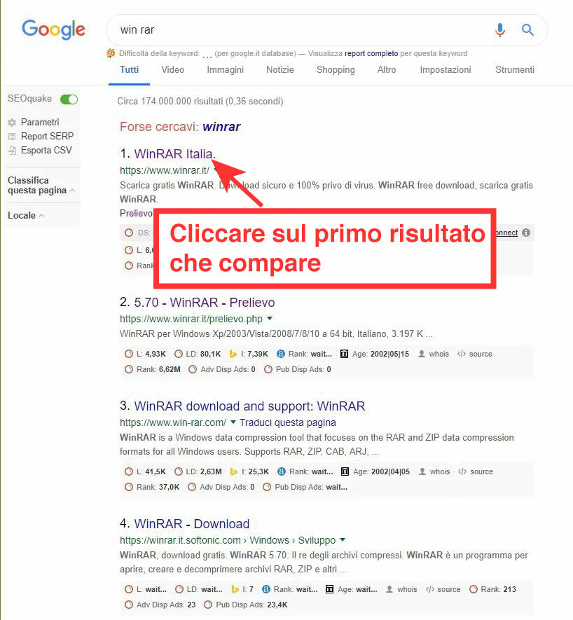 SCARICARE WINRAR PRELIEVO